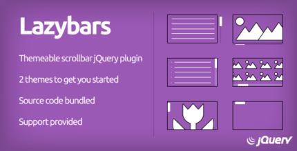 Lazybars - CSS Themeable Responsive Scrollbar jQuery Plugin