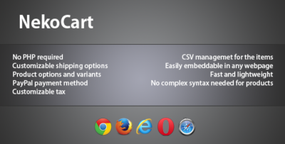 NekoCart - CSV-based jQuery Shopping Cart