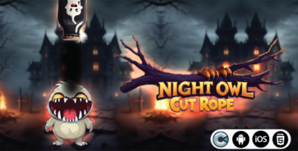 Night Owl Cut Rope - HTML5 Construct3 Game