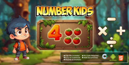 Number Kids Game - Educational Game - HTML5 Android Construct 3 Game