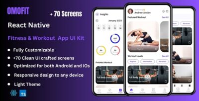 Omofit - Fitness React Native Expo App Ui Kit