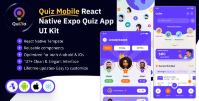 Quizio - React Native Expo Quiz App UI Kit