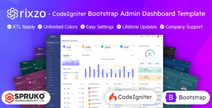 Rixzo - Bootstrap Codeigniter Admin Panel Dashboard Template