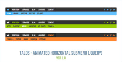 Talos - Animated Horizontal Submenu jQuery Plugin