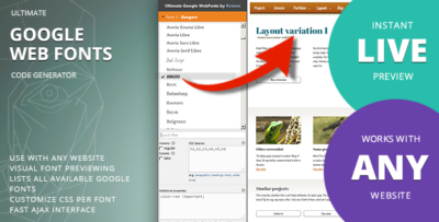 Ultimate Google Web Fonts - code generator